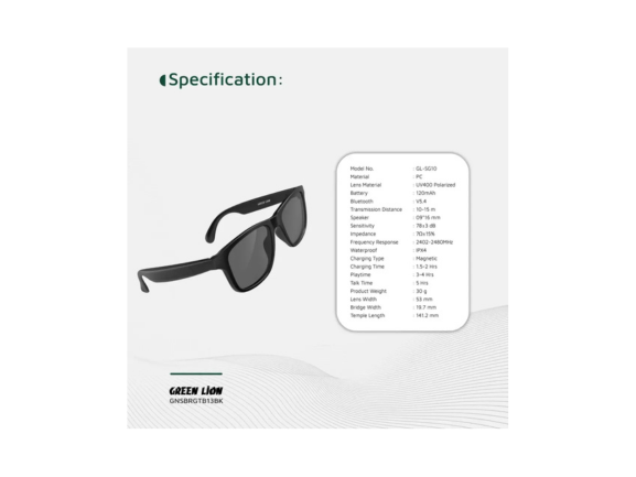 Green Lion Sydney Smart Glasses - Black | Same-Day Delivery Qatar Green Lion Sydney Smart Glasses - Black | Same-Day Delivery Qatar